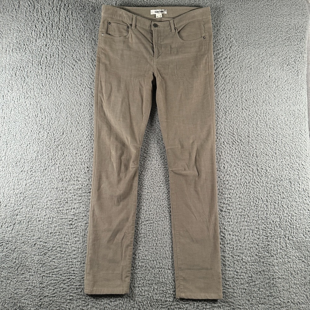 Helmut Lang Corduroy Puckered Pants Womens 30 Khaki Straight Made In USA
